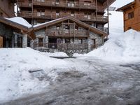 Winter Hotel in the Alps, France - Classic Architecture on Snowy Surface