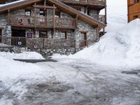 Winter Hotel in the Alps, France - Classic Architecture on Snowy Surface