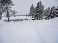 Winter in Sweden: Snow Covered Road 003