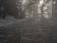 Winter Landscape in the Alps of Europe: Sun Visible
