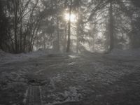 Winter Landscape in the Alps of Europe: Sun Visible
