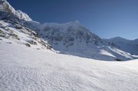 Winter Landscape in the Alps, Mont Blanc, France - Aerial View