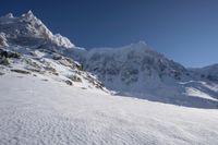 Winter Landscape in the Alps, Mont Blanc, France - Aerial View