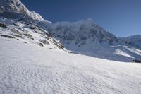 Winter Landscape in the Alps, Mont Blanc, France - Aerial View