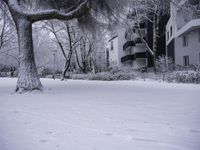 Winter Landscape with Building and Window