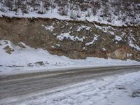 Winter Landscape at Dawn: Mountain Road Asphalt 001