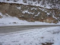 Winter Landscape at Dawn: Mountain Road Asphalt