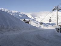 Winter Landscape in France: Skiing down the Slopes of the Alps