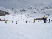 Winter Landscape in the French Alps with Ski Slope