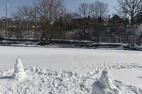 Winter Landscape with Frozen Lake in Toronto