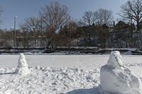 Winter Landscape with Frozen Lake in Toronto