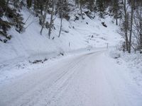 Winter Landscape in Germany: Snow Covered Road