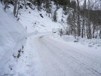 Winter Landscape in Germany: Snow Covered Road