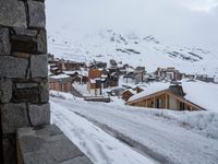 Winter Landscape in a Mountain Residential Area