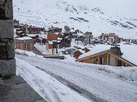 Winter Landscape in a Mountain Residential Area