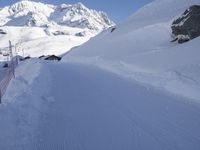 Winter Landscape of the Mountains in the Alps, France