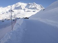 Winter Landscape of the Mountains in the Alps, France