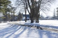 Winter Landscape: Snow Covered Road in Canada