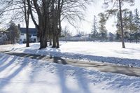 Winter Landscape: Snow Covered Road in Canada