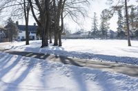 Winter Landscape: Snow Covered Road in Canada