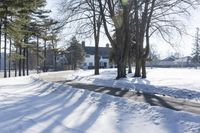 Winter Landscape: Snow Covered Road in Canada