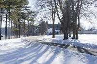 Winter Landscape: Snow Covered Road in Canada