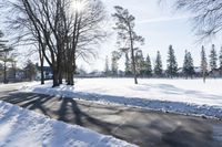 Winter Landscape: Snow Covered Road in Canada