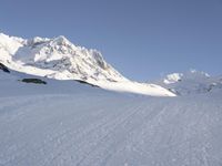 Winter landscape with snowy mountains in France