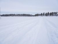 Winter Landscape in Sweden with Straight Road 001
