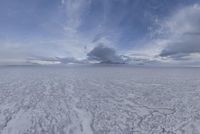 Winter Landscape in Utah: Mountain and Ice Lake