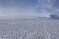 Winter Landscape in Utah: Mountain and Ice Lake