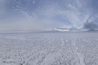 Winter Landscape in Utah: Mountain and Ice Lake