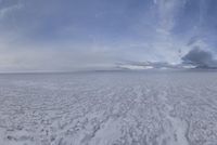 Winter Landscape in Utah: Mountain and Ice Lake