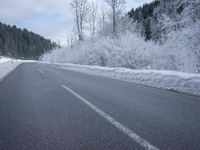 Winter morning drive on an icy road in Germany