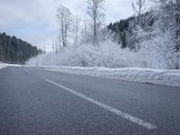 Winter morning drive on an icy road in Germany