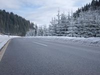 Winter morning drive on an icy road in Germany