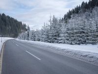 Winter morning drive on an icy road in Germany
