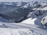 Winter Mountain Landscape Overlooking Valley in the French Alps