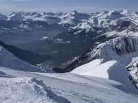 Winter Mountain Landscape Overlooking Valley in the French Alps