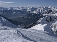 Winter Mountain Landscape Overlooking Valley in the French Alps