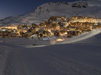 Winter Night in French Alps: Mountain Landscape 001