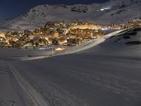 Winter Night in the French Alps: Mountain Landscape 003