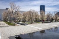 Winter Reflections: Cityscape with Water