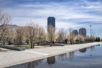 Winter Reflections: Cityscape with Water