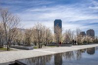 Winter Reflections: Cityscape with Water