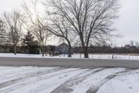 Winter Road in Ontario: Covered in Snow and Ice