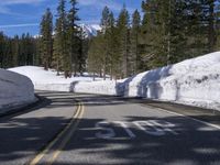 Winter Road in California: Clear Sky and Snow