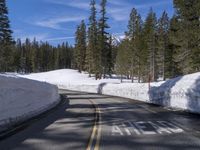 Winter Road in California: Clear Sky and Snow