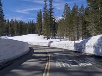 Winter Road in California: Clear Sky and Snow