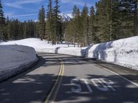 Winter Road in California: Clear Sky and Snow